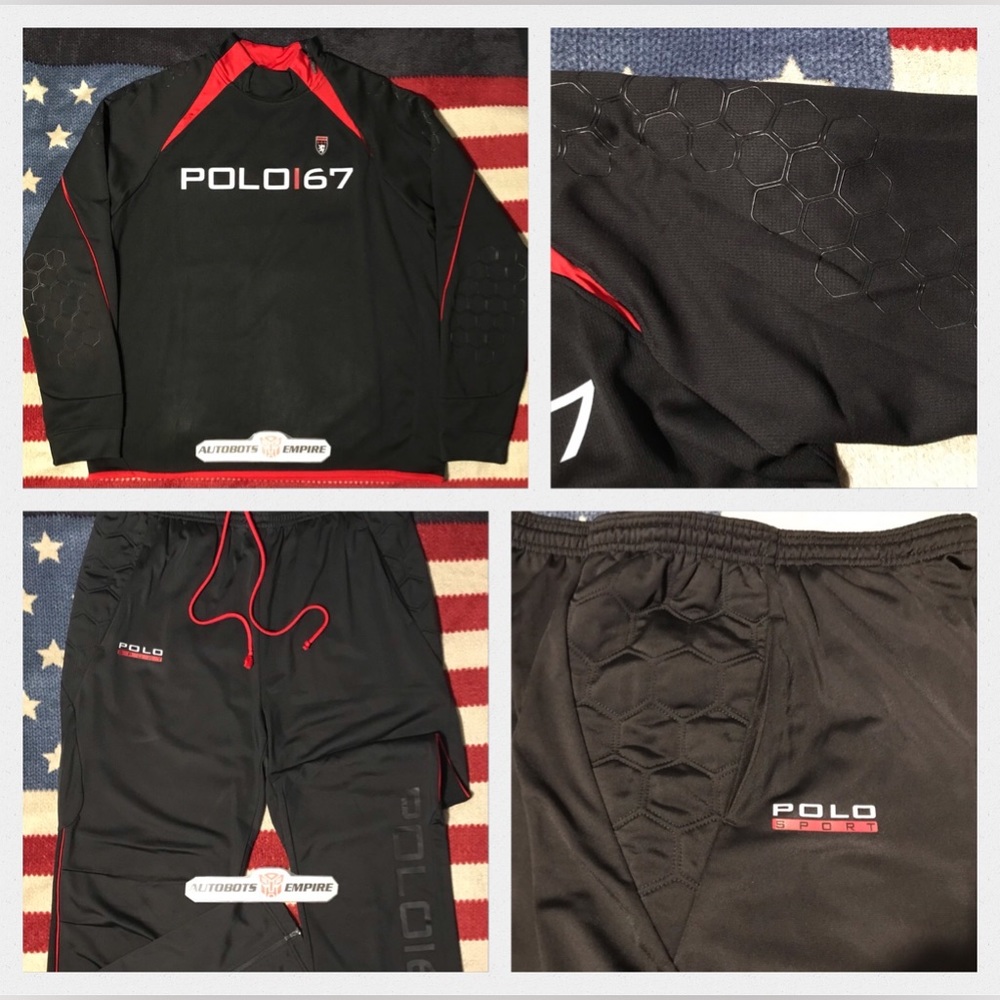 NWOT Vintage Ralph Lauren POLO SPORT 67 HEXAGON Track Suit L Shirt XL Pants Rlx